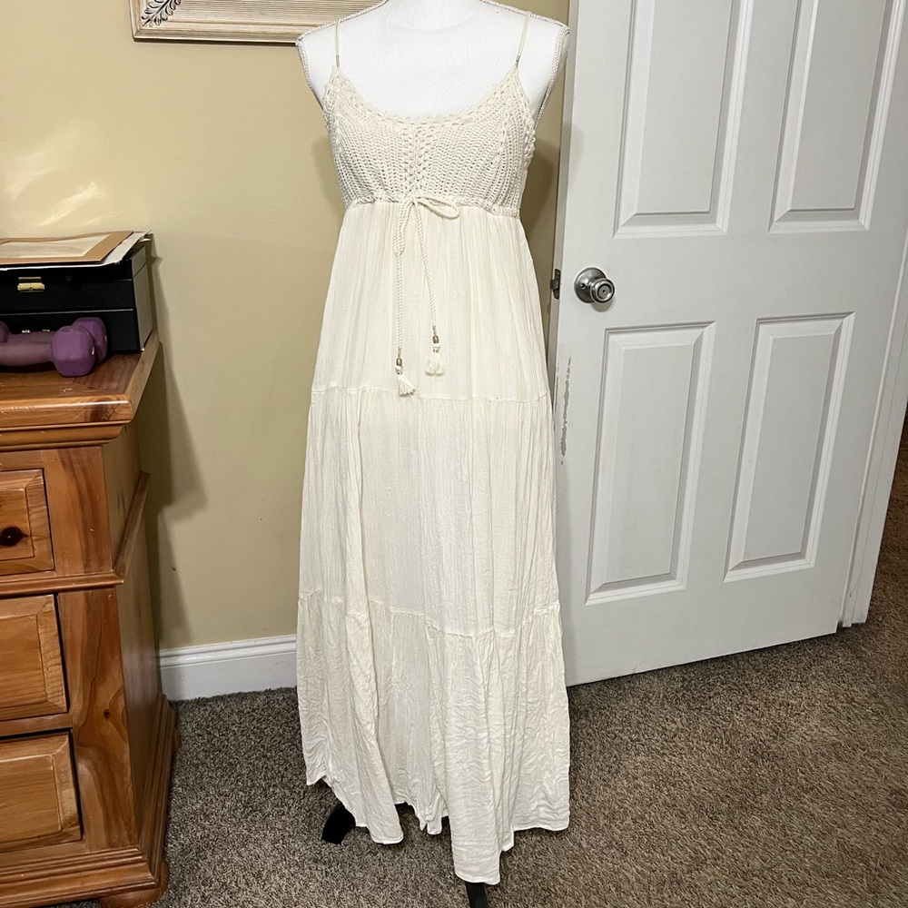 Precious Maxi Sundress with Crocheted Bodice